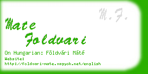mate foldvari business card
